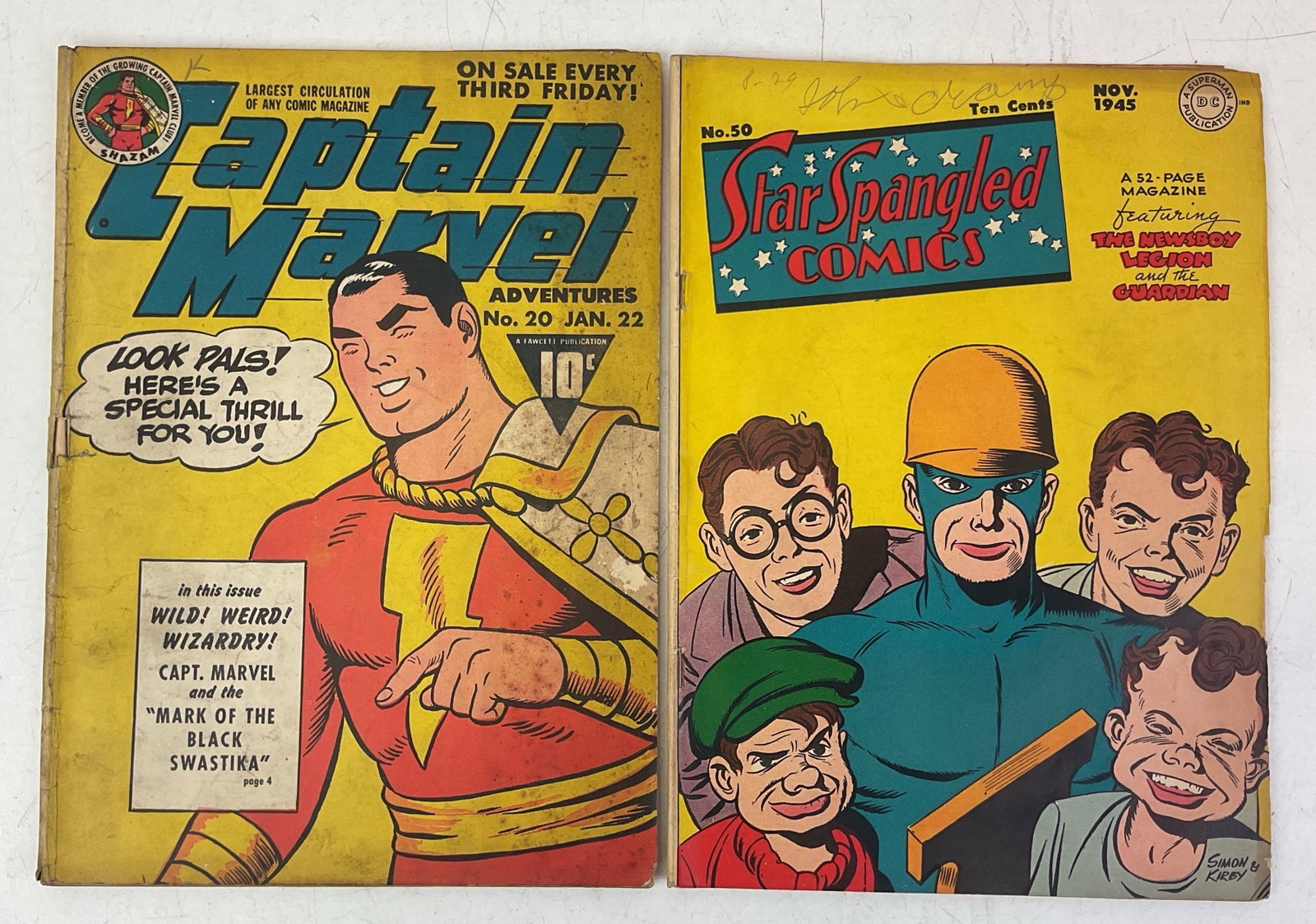 Captain Marvel Adventures #20 and Star Spangled Comics #50: Captain Marvel Adventures #20. Star Spangled Comics #50. Condition varies.