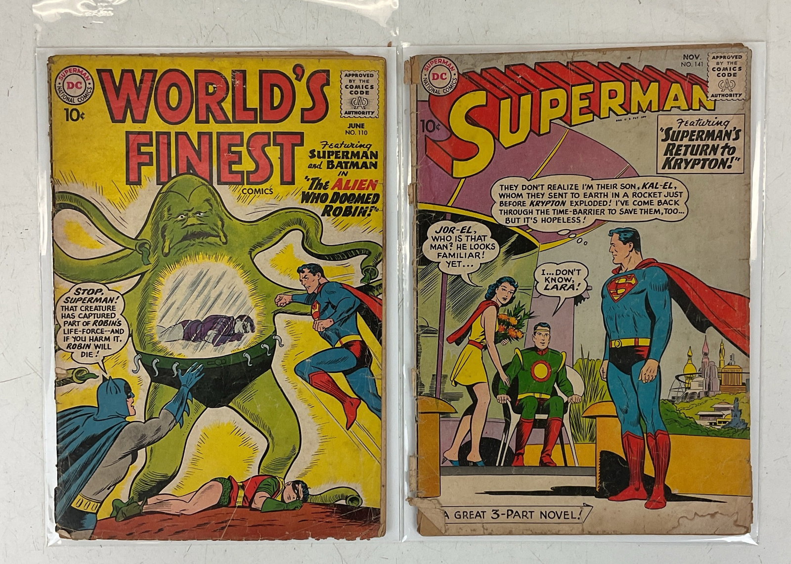 World's Finest #110, Superman #141: World's Finest #110. Superman #141. Condition varies.