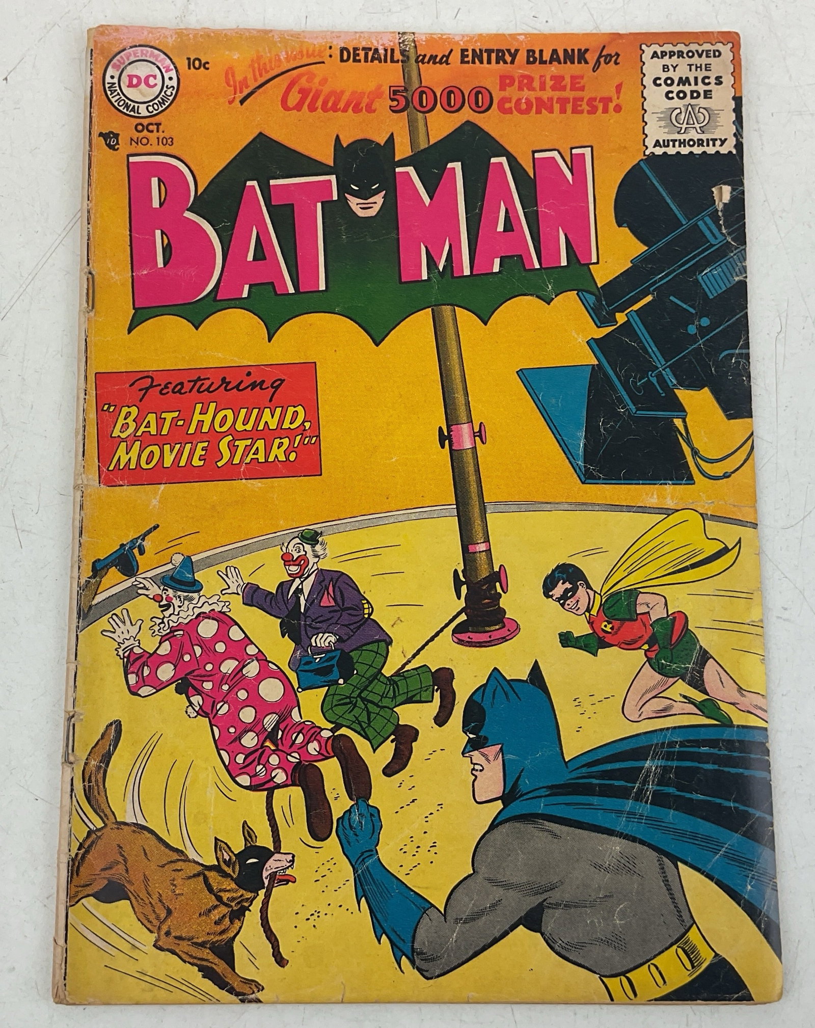 Batman Comic: Batman Comic issue #103 featuring "Bat-Hound Movie Star".