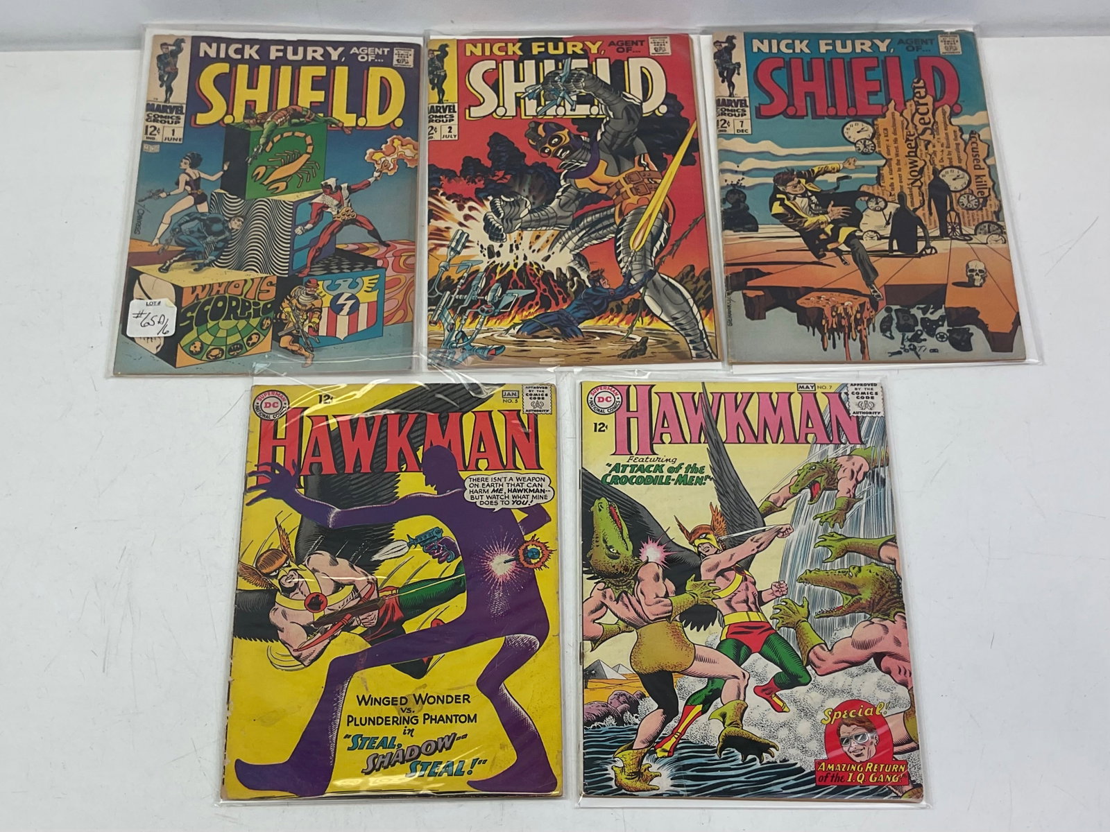 Mixed Publisher Grab Bag: Hawkman #5, #7. Nick Fury, Agent of S.H.I.E.L.D. #1, #2, #7. #1 - 1st app. of Scorpio. #2 - 1st app. of Centurius. Condition varies.