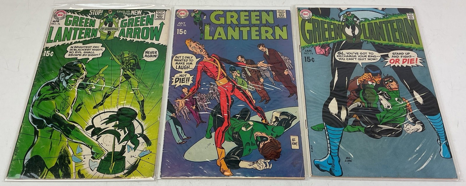 Green Lantern Comic Books (#70, #74, #76): Green Lantern #70, #74, #76. Condition varies.