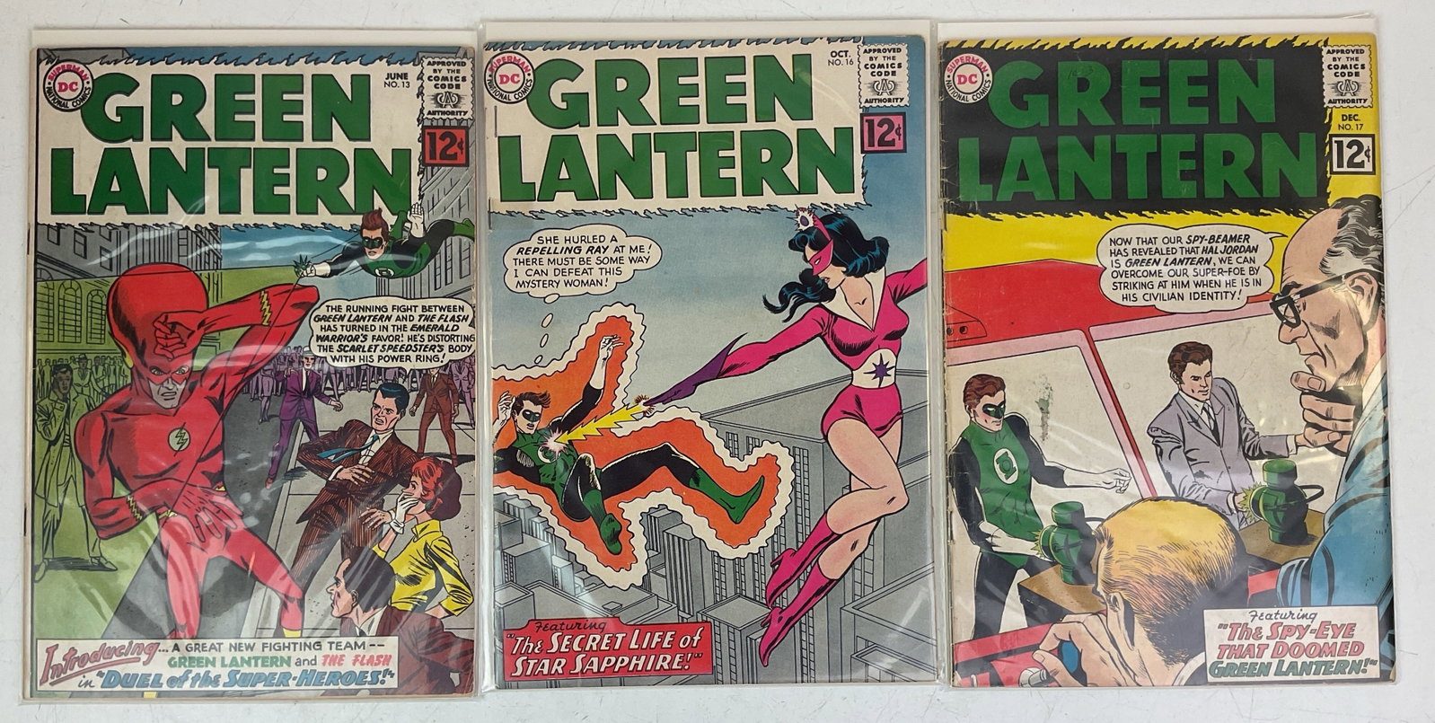 Green Lantern Comic Books (#13, #16, #17): Green Lantern #13, #16, #17. Condition varies.