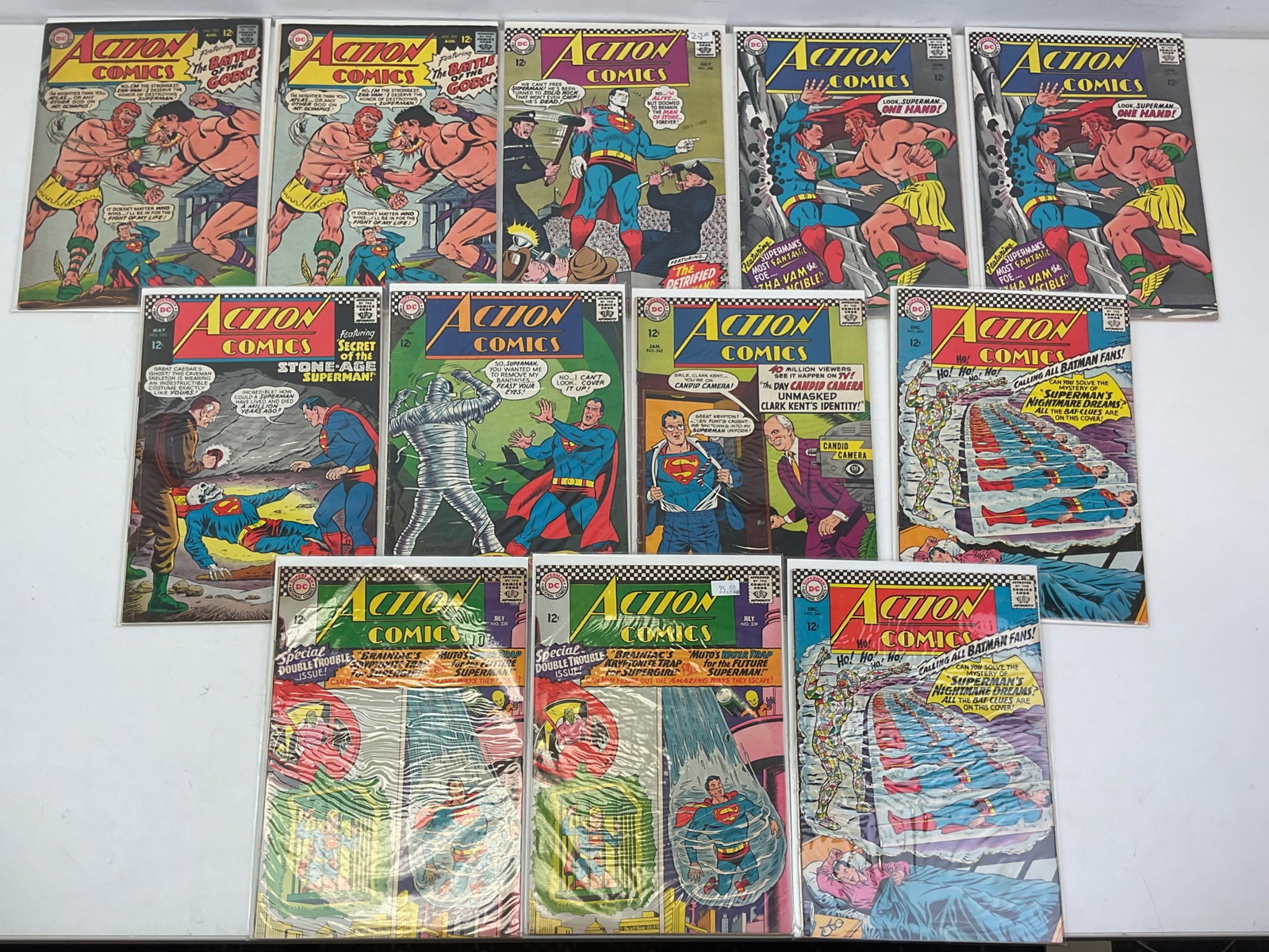 DC Grab Bag: Asst. Action Comics #s range 339-353 (12 comics). Condition varies.