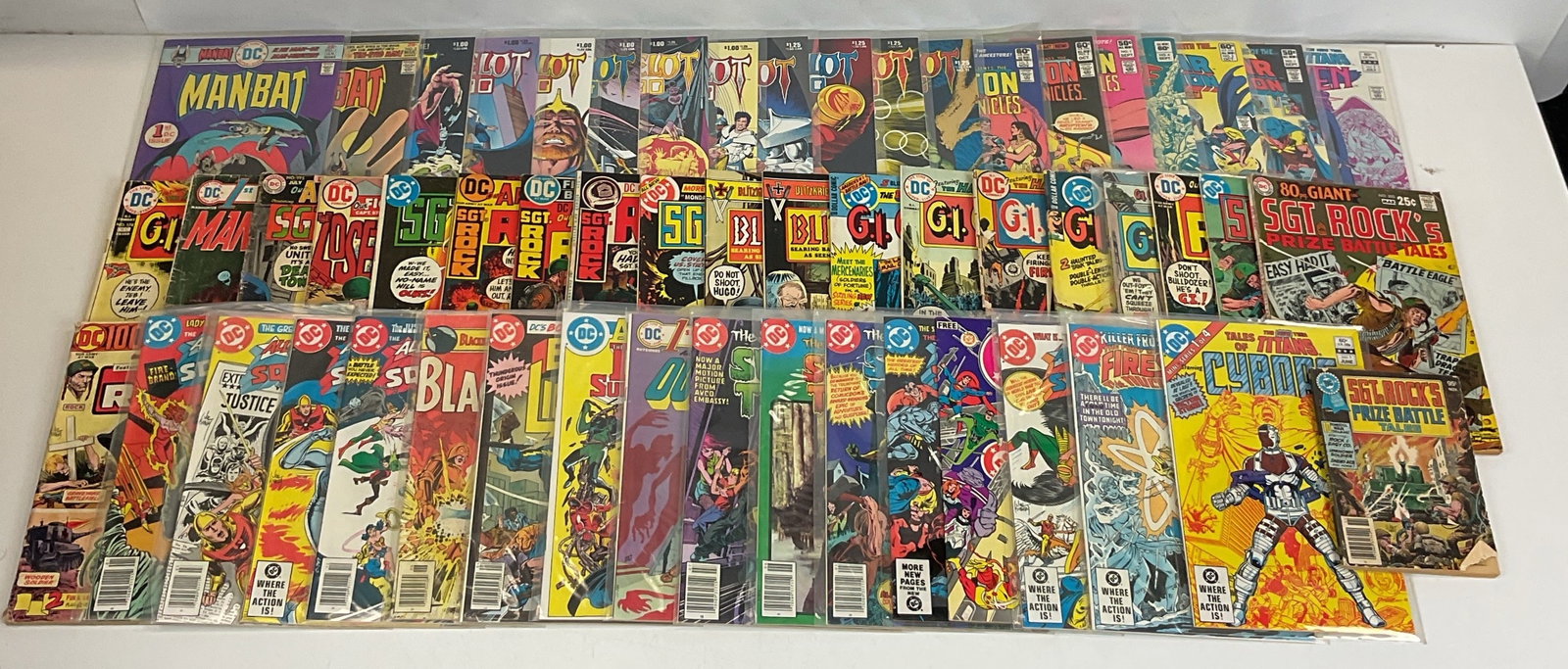 DC Grab Bag: 1st Issue Special #5 (Manhunter) and #10 (The Outsiders); All Star Squadron #1, #2, #4, #5, #7, #9; Black Lightning #1; Blackhawk #246; Blitzkrieg; Camelot 3000 #11-12; DC Sampler; G.I. Combat #164,
