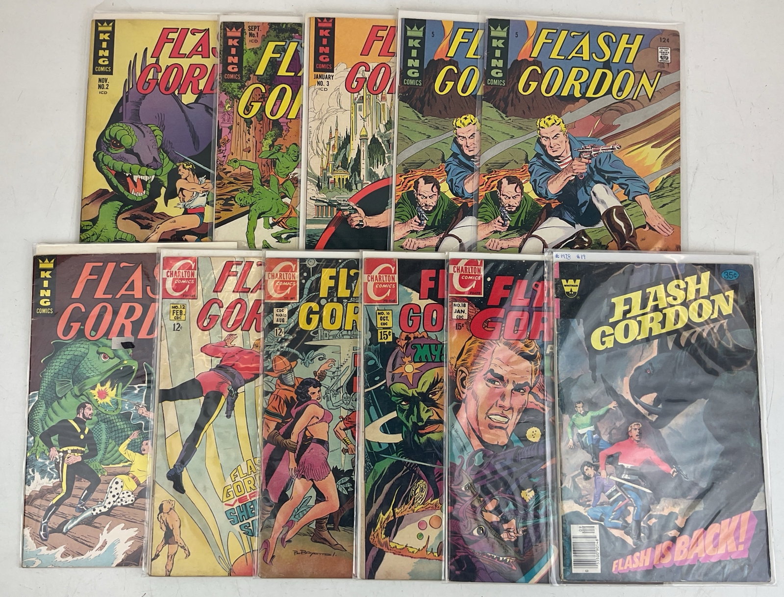 Flash Gordon Comics: (11) Flash Gordon comics #1-#3, (2)#5, #6, #12, #15-#16 and #19. Condition varies.
