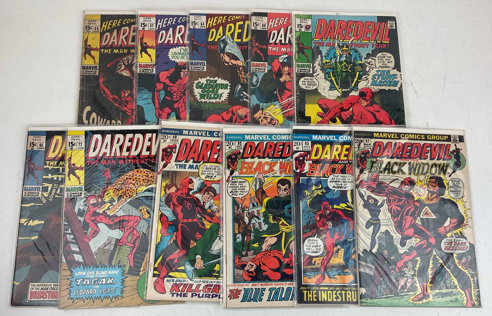 Daredevil Comics: (11) Assorted Daredevil comics. Condition varies.