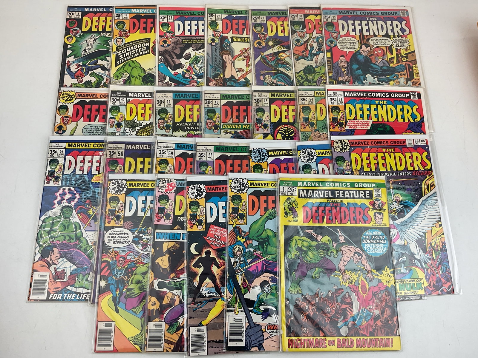 The Defenders Comics: (26) Assorted The Defenders comics. Condition varies.