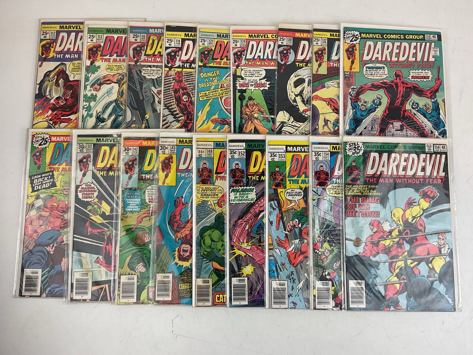 Daredevil Comics: (18) Assorted Daredevil comics, Condition varies.