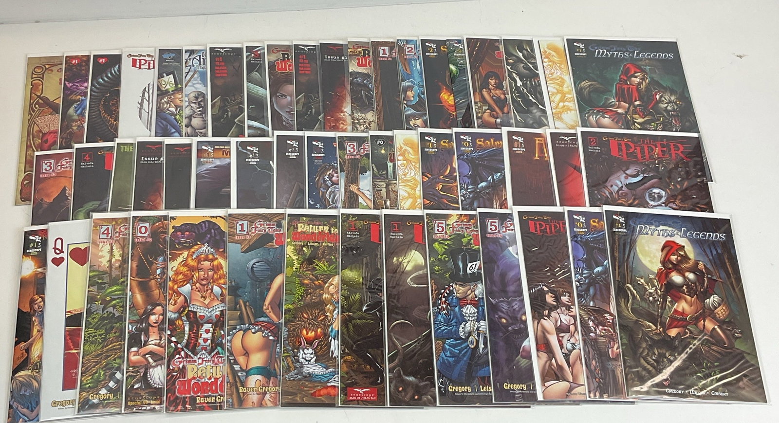 Zenescope Grab Bag: Assorted Zenescope Comics (52), including Grimm Fairy Tales Myths & Legends #1 and #9; Grimm Fairy Tales Return to Wonderland #0-5 and Cover Gallery Exclusive Limited Edition of 500; Grimm Fairy Tales