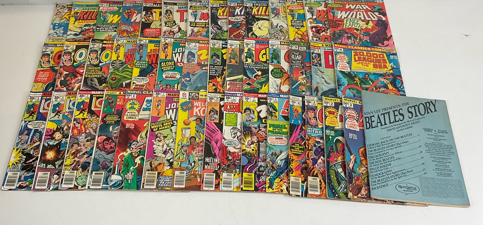 Marvel Grab Bag: Omega the Unknown #1, #4, #5, #8. Amazing Adventures #18, #28, #29, #31, #32, #33, #35, #36, #37, #38, #39. Marvel Chillers #3, #7. John Carter Warlord of Mars, Godzilla King of the Monsters issues 2,