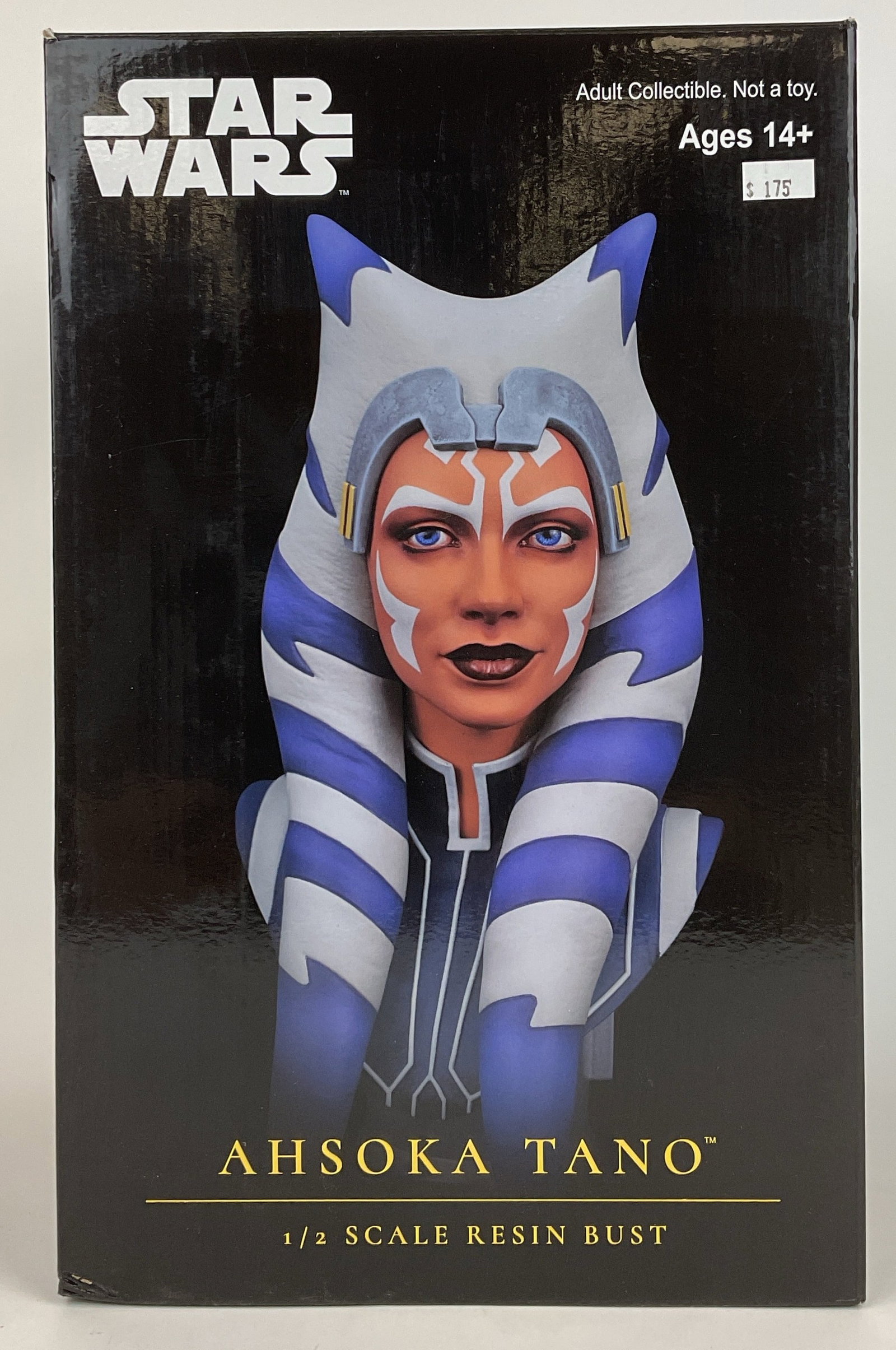 Star Wars Ahsoka Tano 1:2 Scale Resin Bust: One Gentle Giant Ltd. and Diamond Select Toys Star Wars Ahsoka Tano 1:2 scale resin bust. The approximately 11-inch tall adult collectible features authentic maker's marks and is a limited edition rel