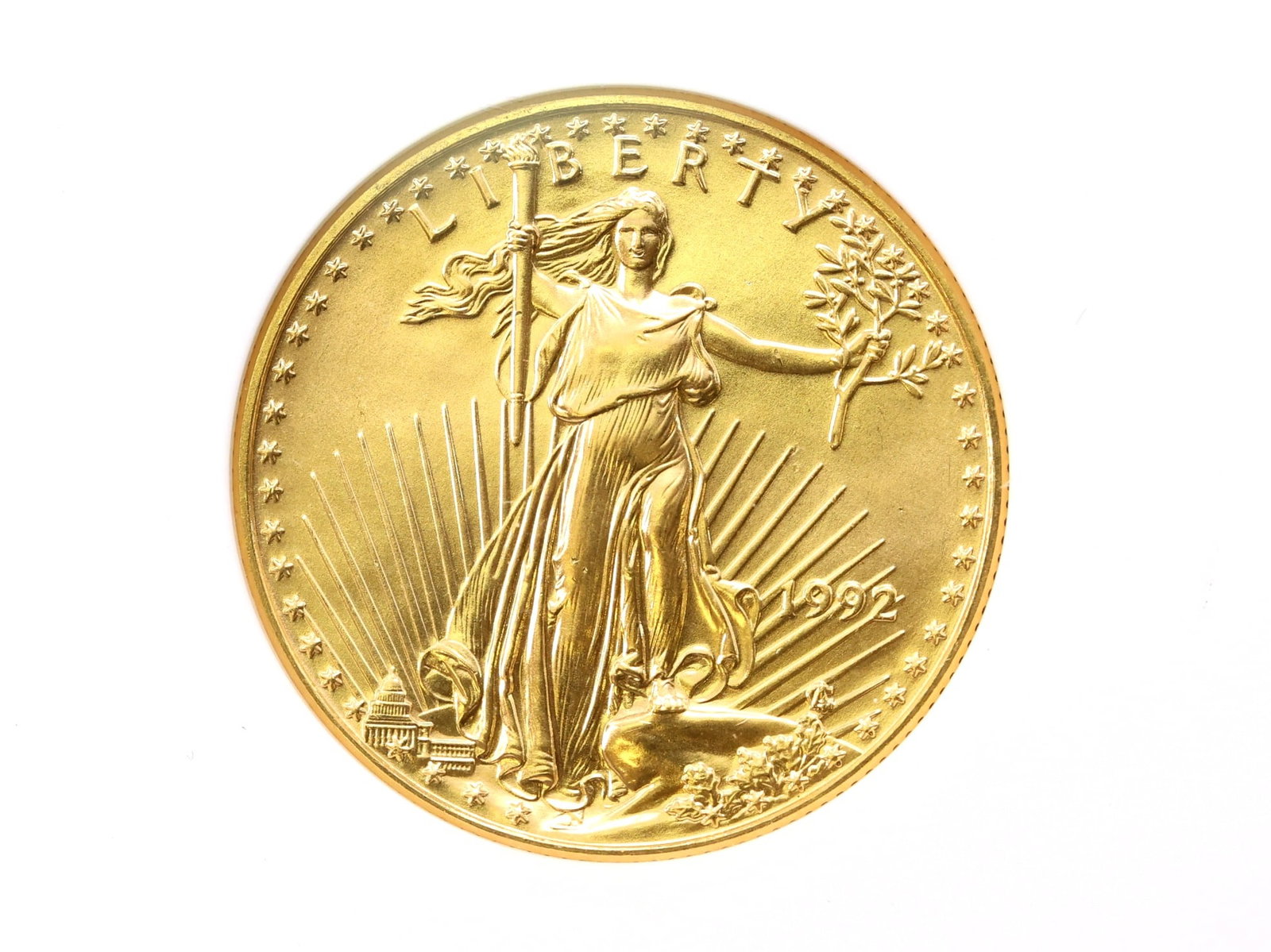 1992 American Gold Eagle $25 Gold Coin, NGC MS69: 1992 American Gold Eagle $25 gold coin, 1/2 oz, NGC MS69.