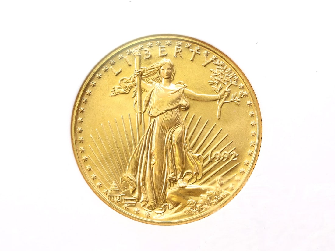 1992 American Gold Eagle $25 Gold Coin, NGC MS69: 1992 American Gold Eagle $25 gold coin, 1/2 oz, NGC MS69.