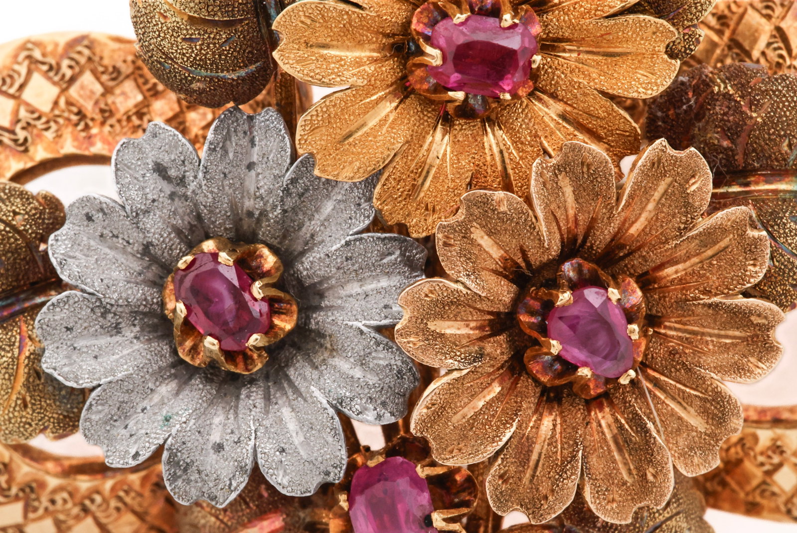 18k YG Ruby Brooch - 2