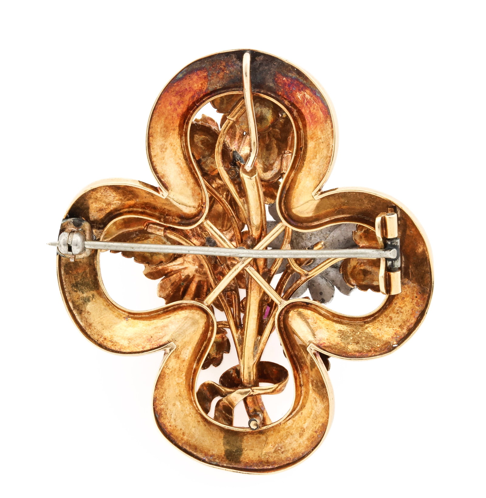 18k YG Ruby Brooch - 5