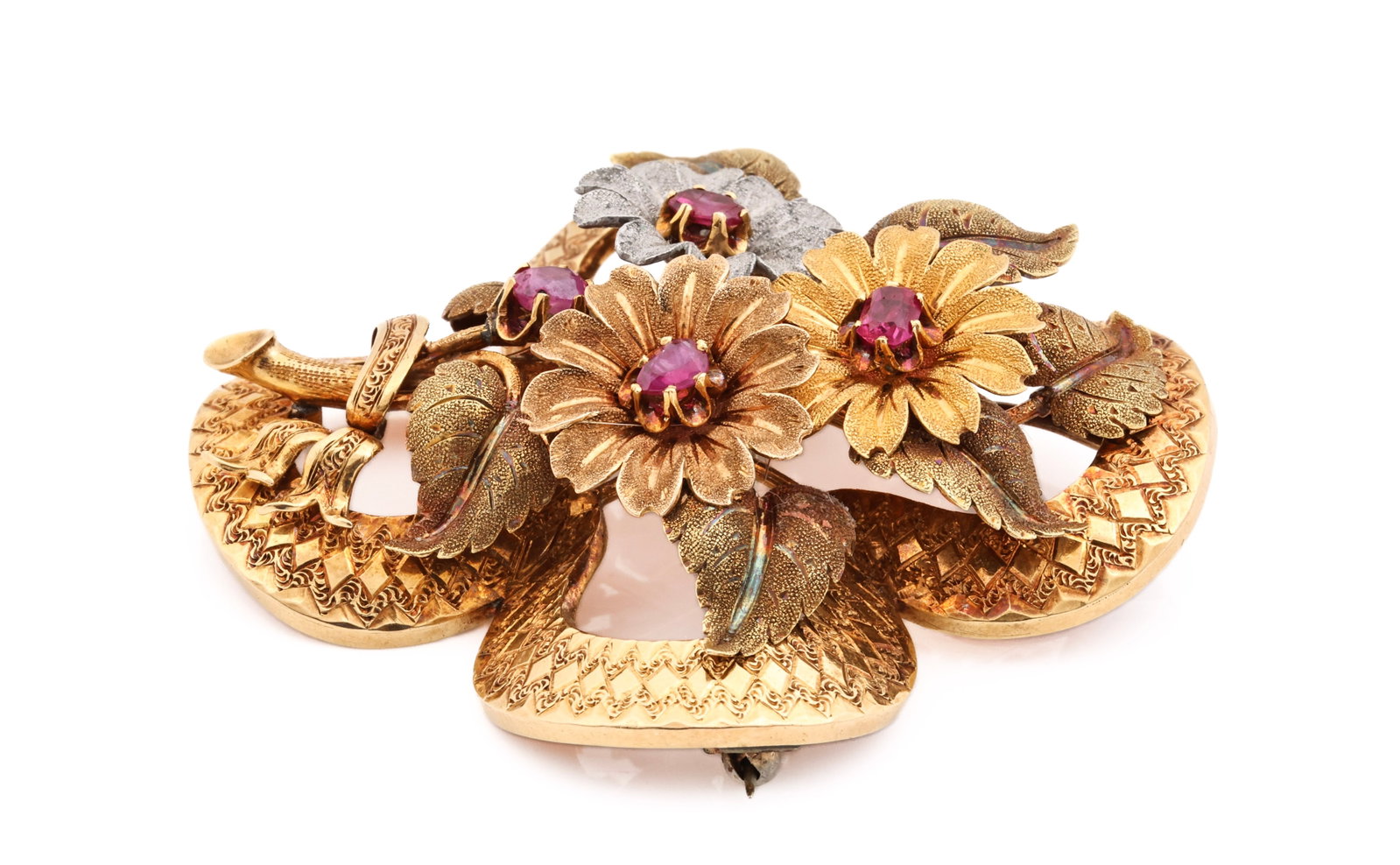 18k YG Ruby Brooch - 7