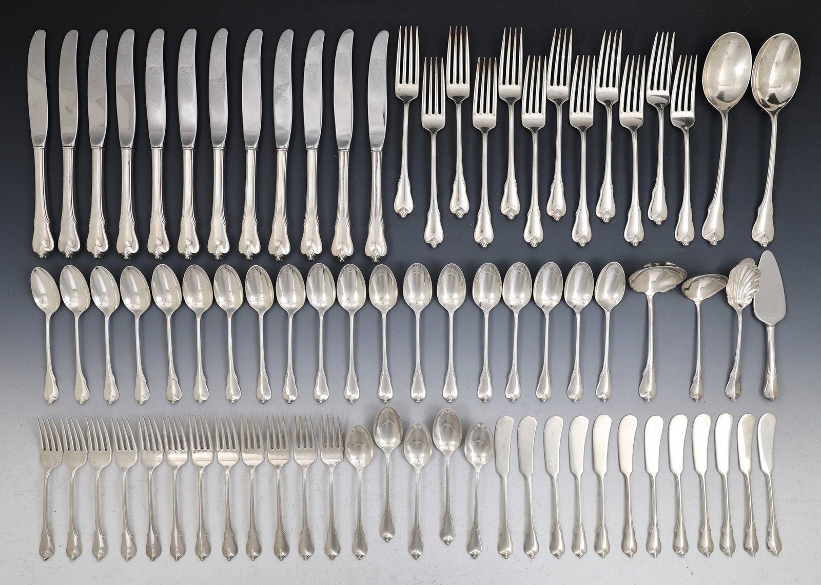 Wallace "Grand Colonial" Sterling Silver Flatware Partial Service for 12 With Extras (1 of 6)