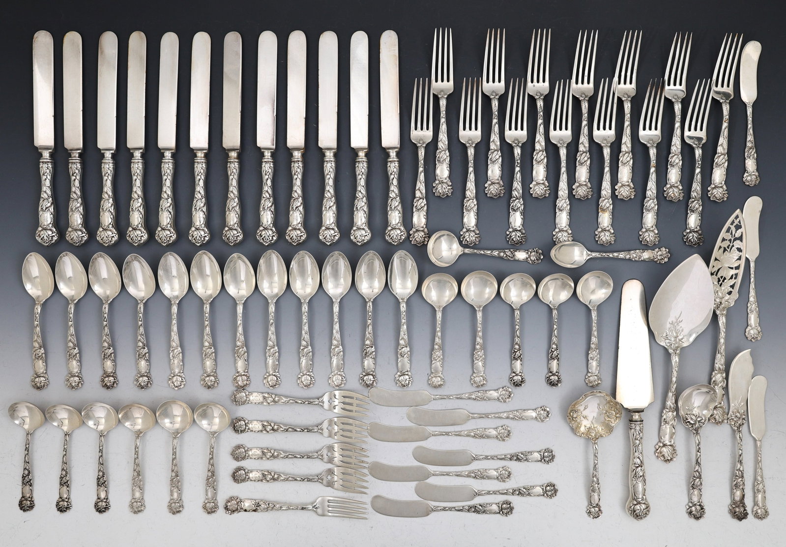 Alvin "Bridal Rose" Sterling Silver Flatware Service for 4 With Extras (1 of 9)