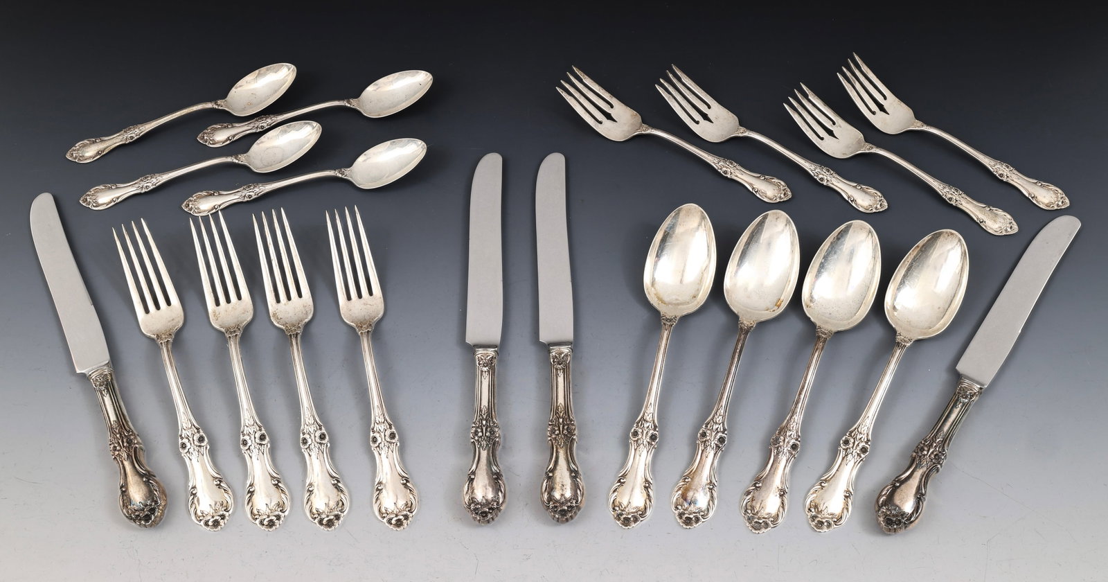 International "Wild Rose" Sterling Silver Flatware Service for 4 (1 of 5)