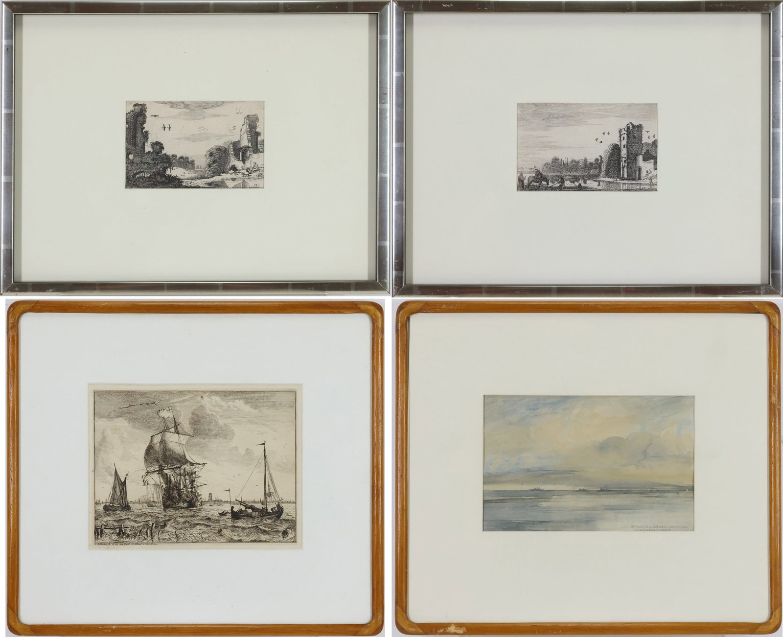 Early Etchings (Velve & Backhuysen) with Joass Watercolor (1 of 12)