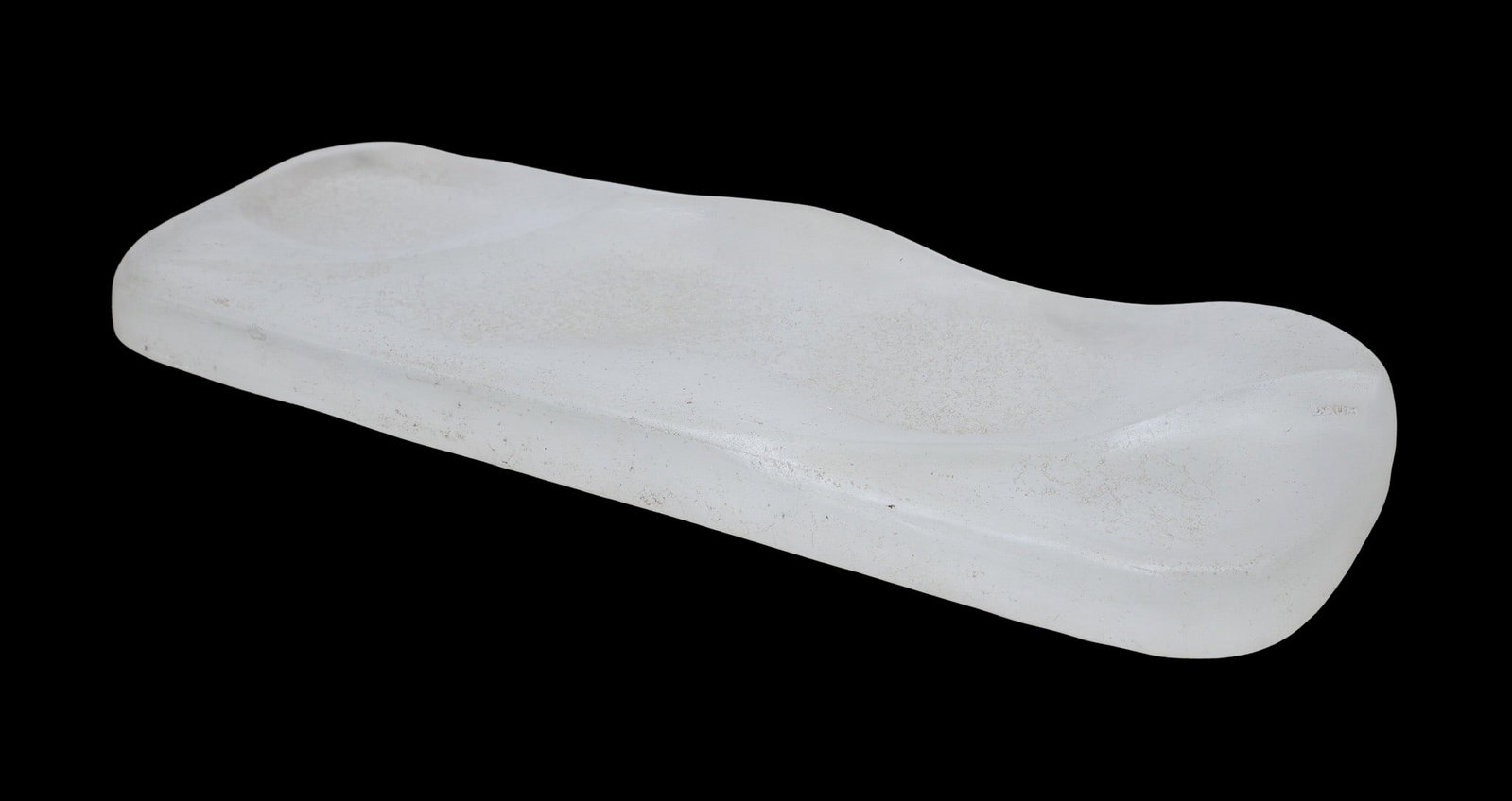 Daum Pate de Cristal Centerpiece Tray: French crystal sculptural centerpiece tray in a frosted wave design. Signed in the mold. 2.5"h x 23"w x 7.5"d