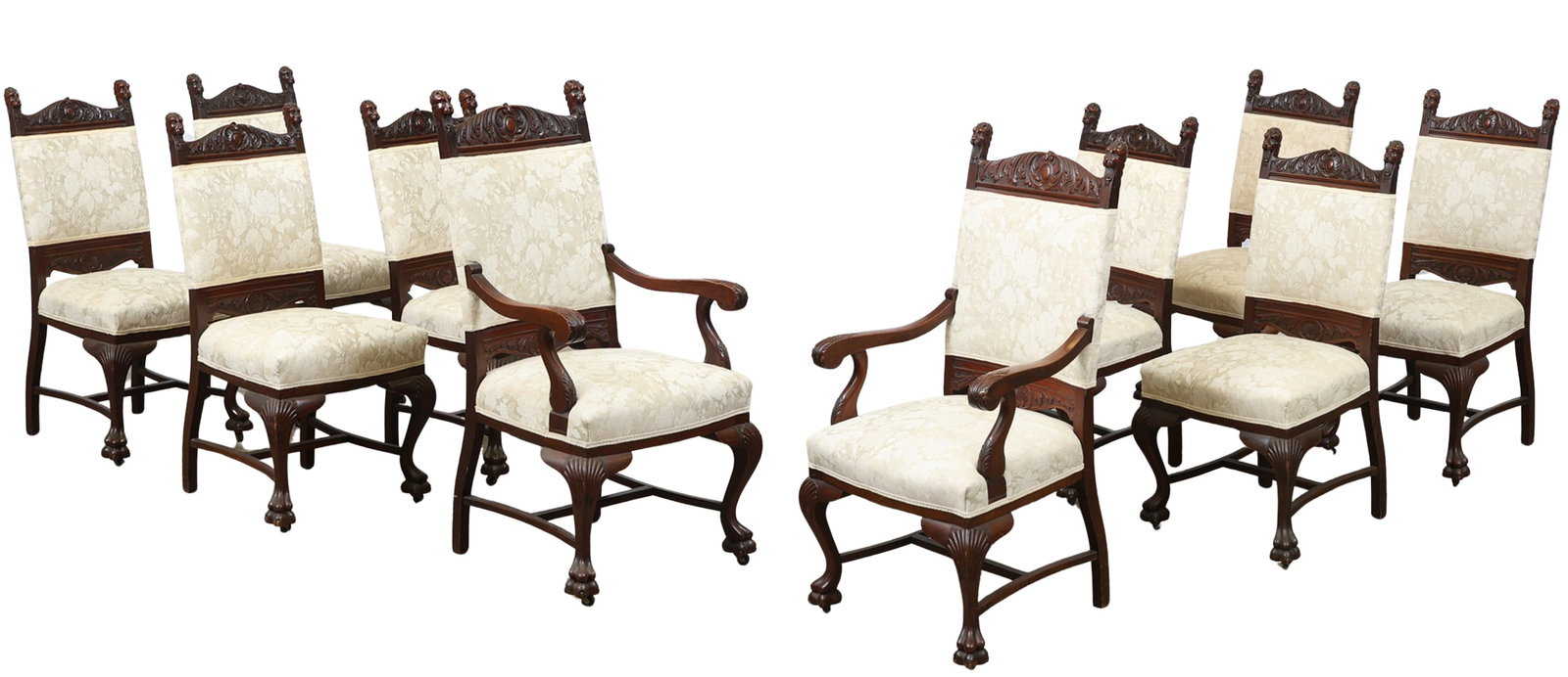 R.J. Horner and Co. Carved Lion's Head Dining Chairs (1 of 20)