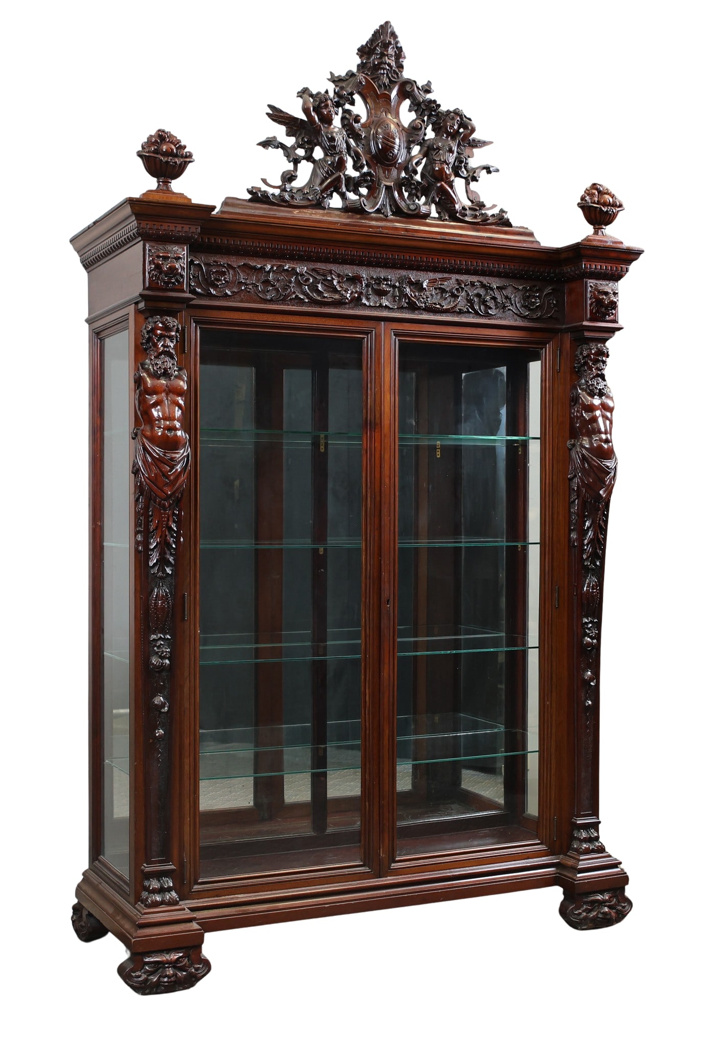 R.J. Horner & Co. Carved Atlas Figural China Cabinet (1 of 19)