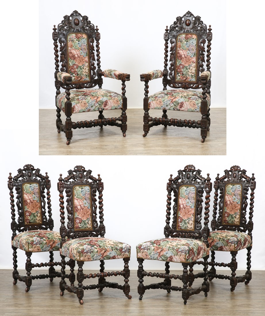 Carved Oak Dining Chairs (1 of 18)