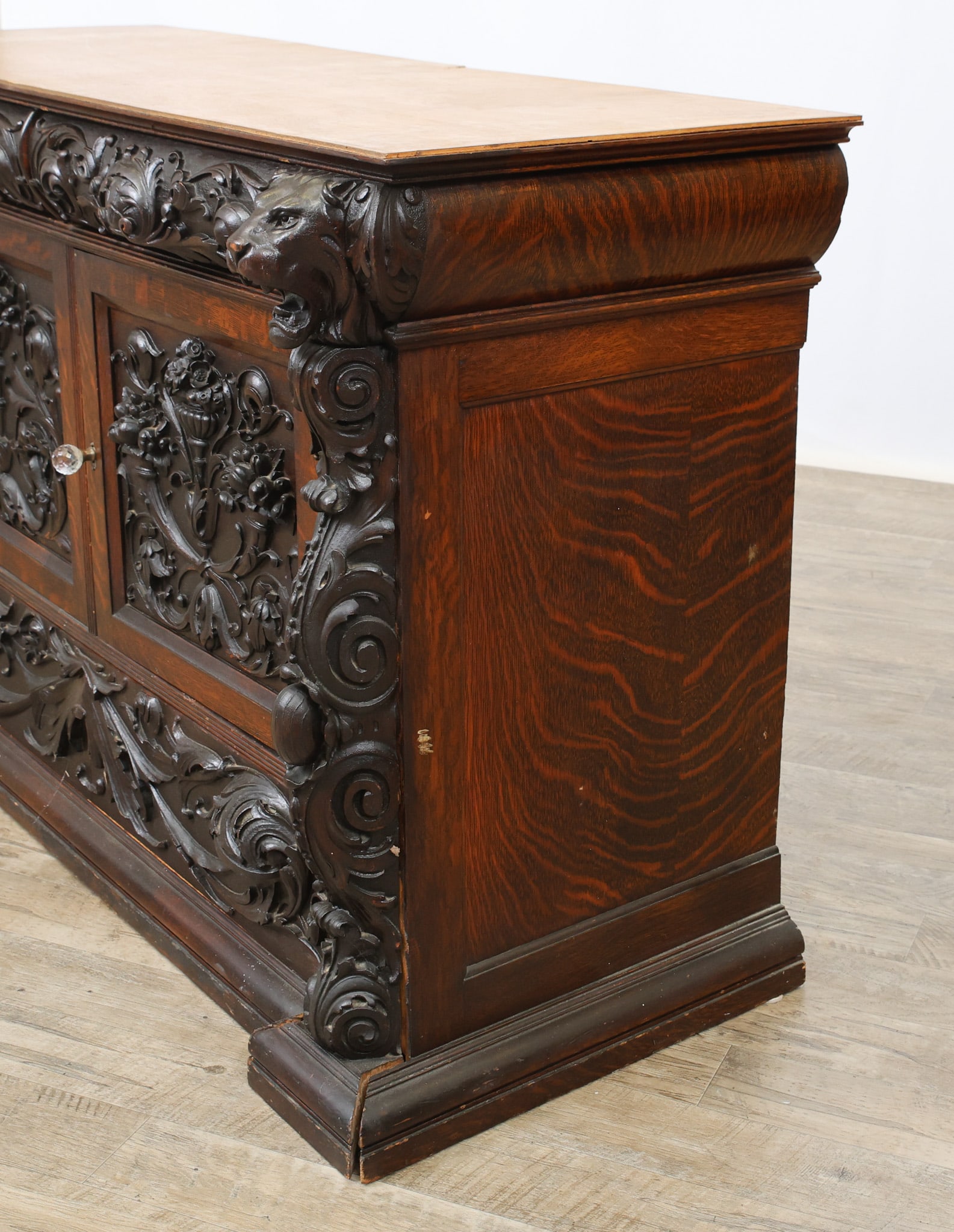 Carved Oak Sideboard - 5