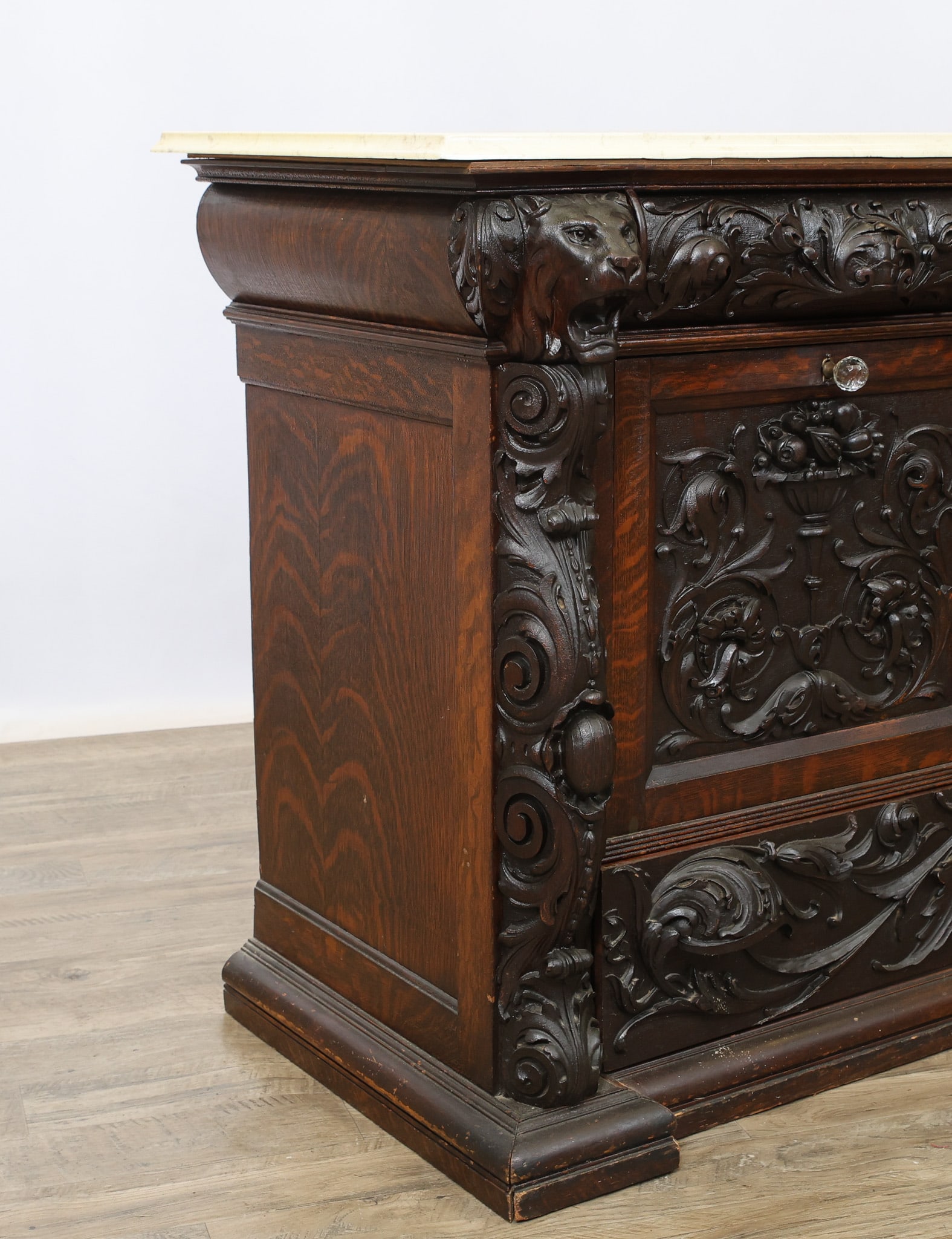 Carved Oak Sideboard - 7