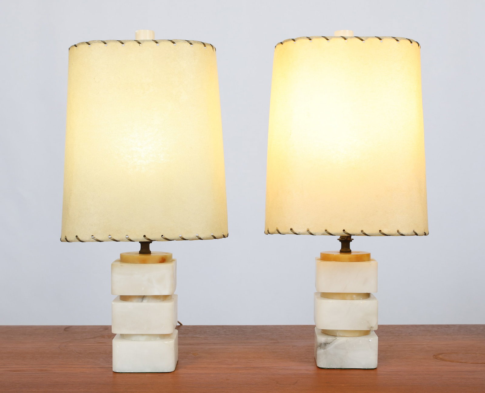Stacked Alabaster Lamps - 2