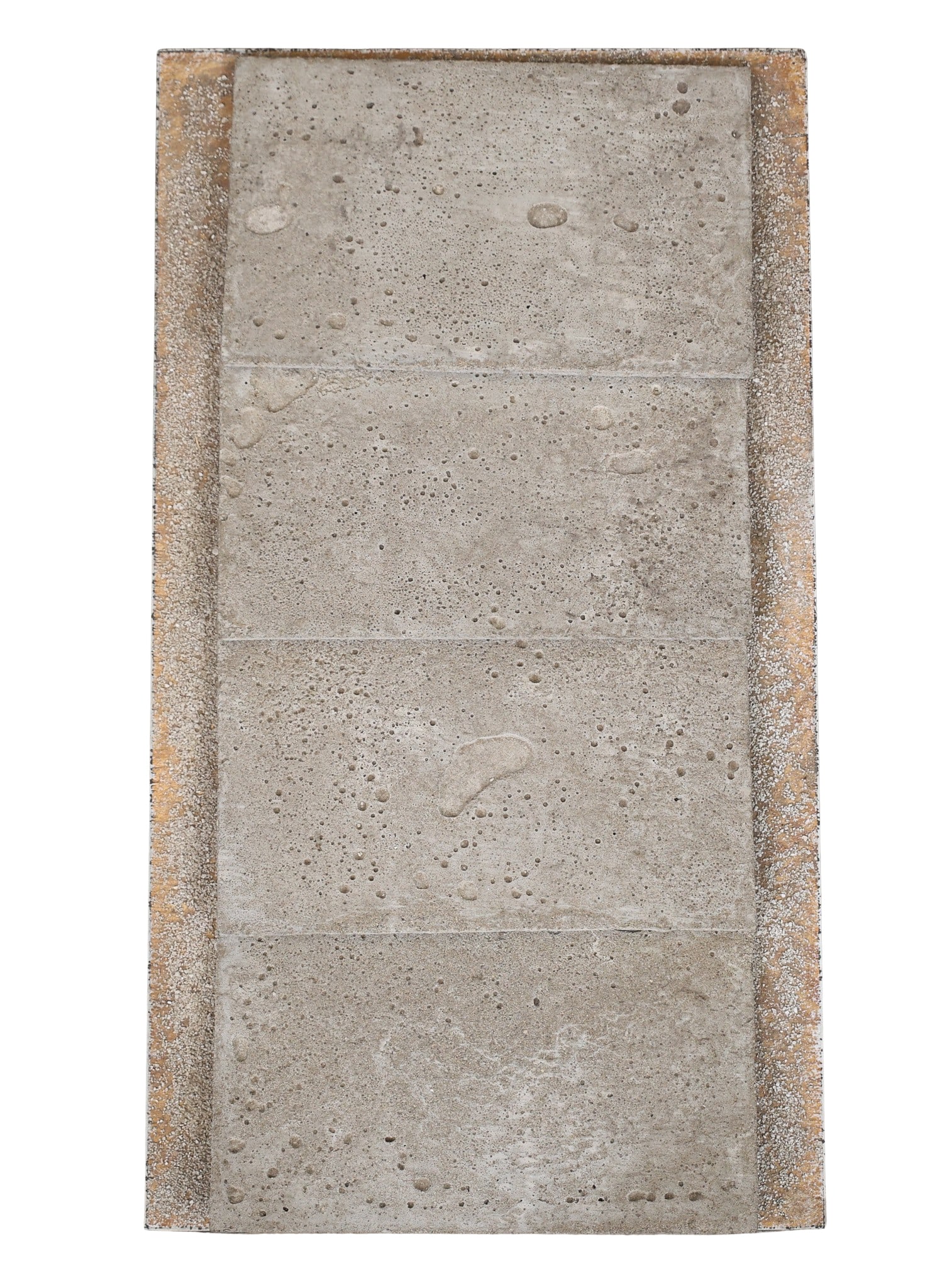 Julius Tobias (1915 - 1999): Found art sculpture made from four overlapping concrete panels and gravel glued to plywood, unsigned. Much of the gravel is loose, and one panel is somewhat loose. Overall 36"h x 20"w, stone 35.5"h x