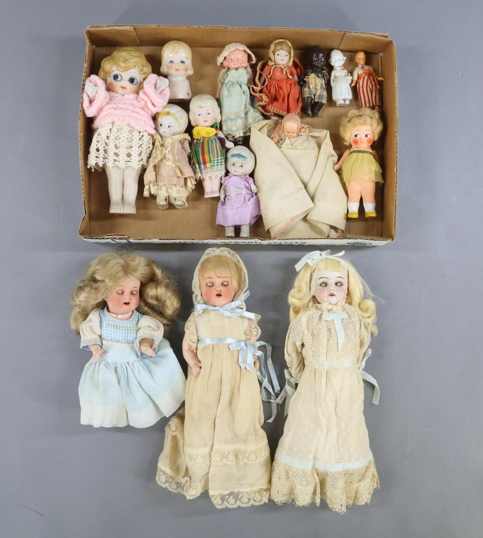 ANTIQUE BISQUE/OTHER DOLLS, 12" UNDER. (1 of 10)