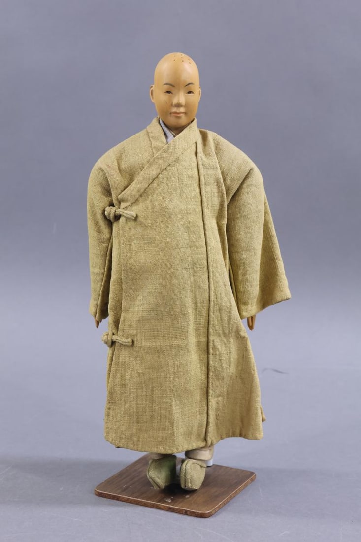 DOOR OF HOPE.: 11" All original "Priest" or "Buddist Monk". On the top of his head, he has (12) indents representing scars from burning incense in cups on his head. These marks represent the Triple Gem - the