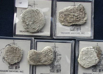 5 Santa Margarita 8 Reales.: In 1980, Mel Fisher's Treasure Salvors, Inc. recovered treasures from the "Atocha's" sister ship, "Santa Margarita", which sank in the same 1622 storm as the Atocha. 5 reale pieces: ID #2140, Potosi,