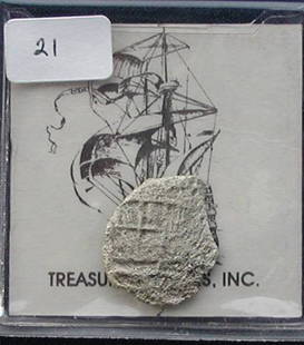 Santa Margarita 1 Reale.: In 1980, Mel Fisher's Treasure Salvors, Inc. recovered treasures from the "Atocha's" sister ship, "Santa Margarita", which sank in the same 1622 storm as the Atocha. 1 reale, ID #9811, weight 1.53
