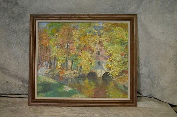 Peter Hurd.: Titled "The Old Mill, Chadds Ford, Pennsylvania", oil on canvas, 20 x 24", SLL: "Hurd". Artist: 1904-1984, NM.