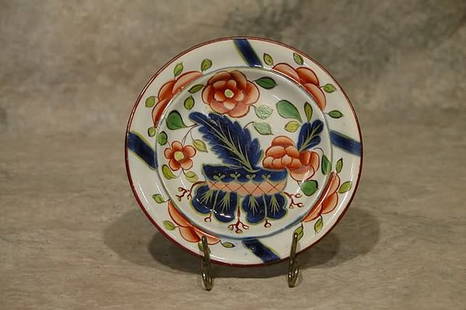 Gaudy Dutch Cup Plate.: "War Bonnet" pattern, 5" dia.