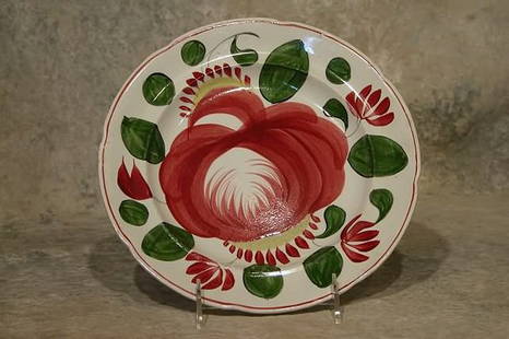 Cabbage Rose Plate.: 9" dia.