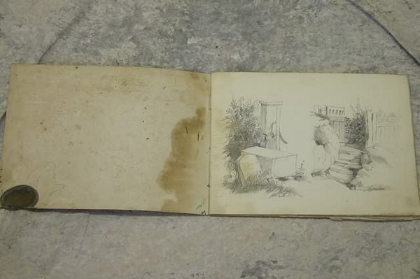 Sketchbook with original art from 1850's