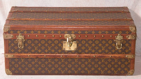 Louis Vuitton Trunk.: Louis Vuitton trunk no. 211470 having lift-out tray, stenciled with initials, "WWH", previously owned by William Ward Heroy, organizer of Manhattan Plate Glass Co., circa 1890-1900, provenance include