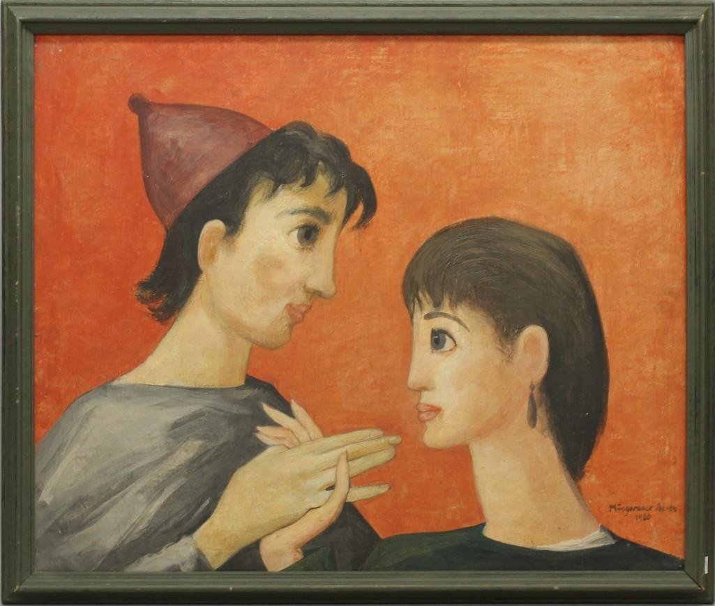 Manuel Mingorance Acien (b.1920, Spain) Portrait of a: Oil on canvas. Signed and dated "Mingorance Acien 1960" in lower right. 21.5"h x 25.5"w