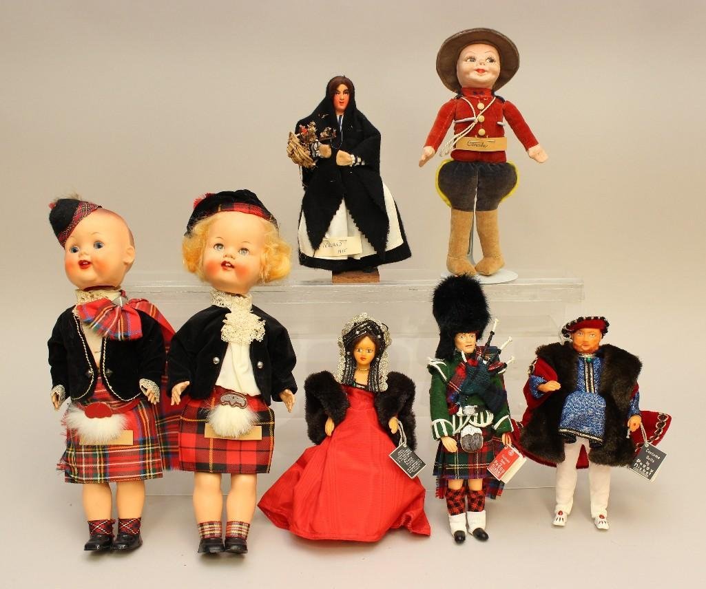 LOT OF (7) ALL ORIGINAL BRITISH ISLES/RELATED  DOLLS: (1 of 4)