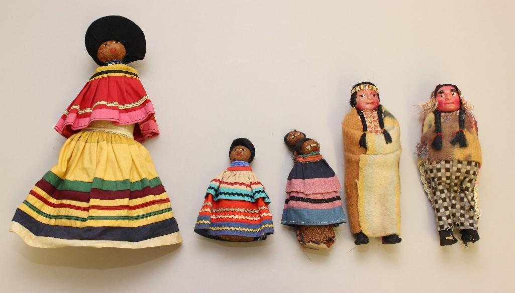 LOT OF (4) ORIGINAL VINTAGE NATIVE AMERICAN DOLLS: (3) (1 of 1)