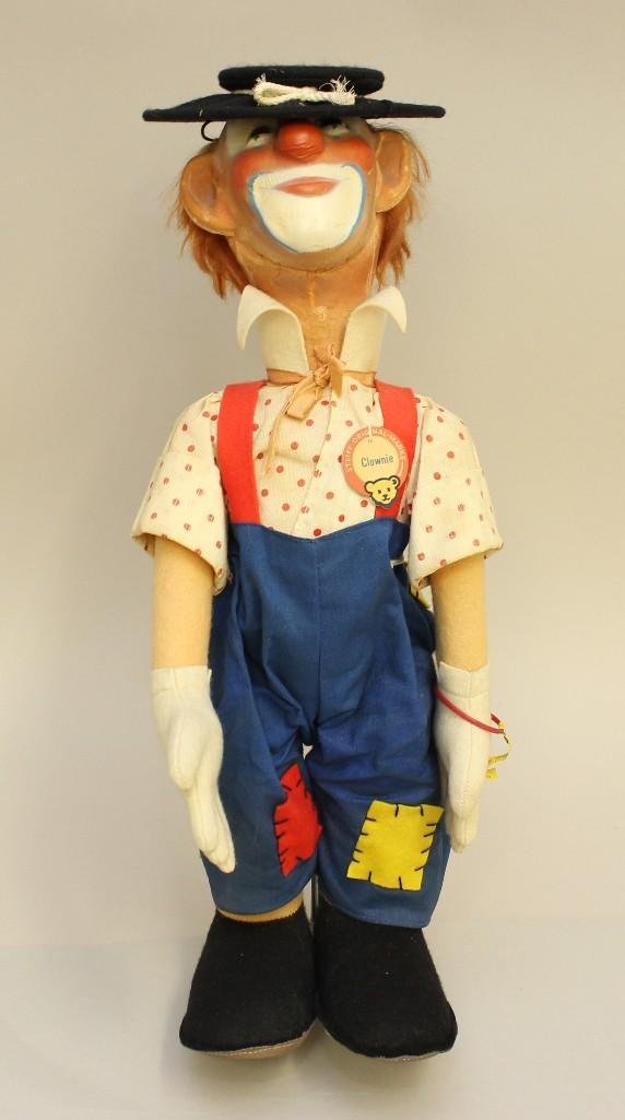 17" ALL ORIGINAL VINTAGE TAGGED STEIFF "CLOWNIE" DOLL. (1 of 6)