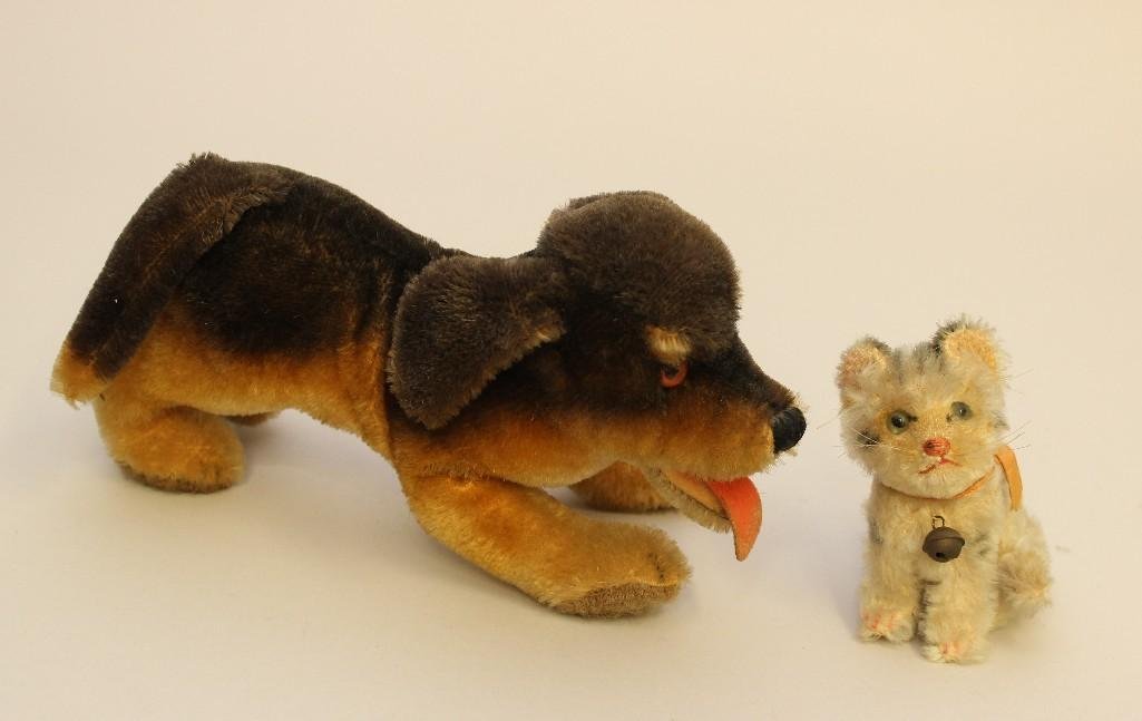PAIR OF UNMARKED VINTAGE STEIFF ANIMALS: 4 1/2" KITTY (1 of 1)