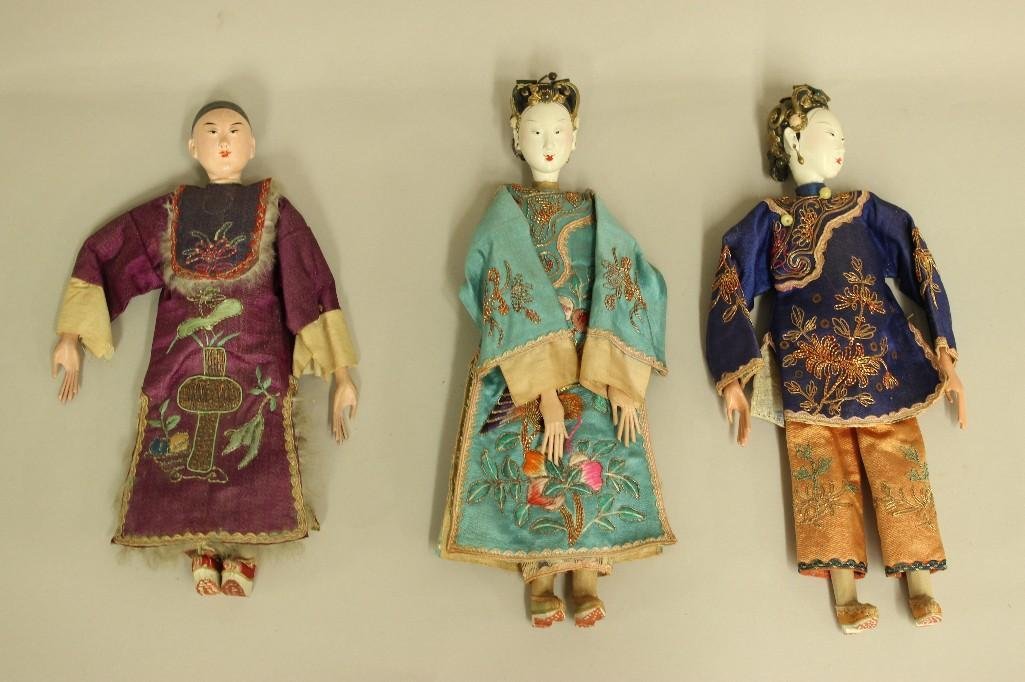 LOT OF (3) ALL ORIGINAL CHINESE OPERA DOLLS. (1 of 2)