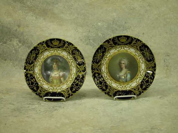 Two Sevres Portrait Plates.