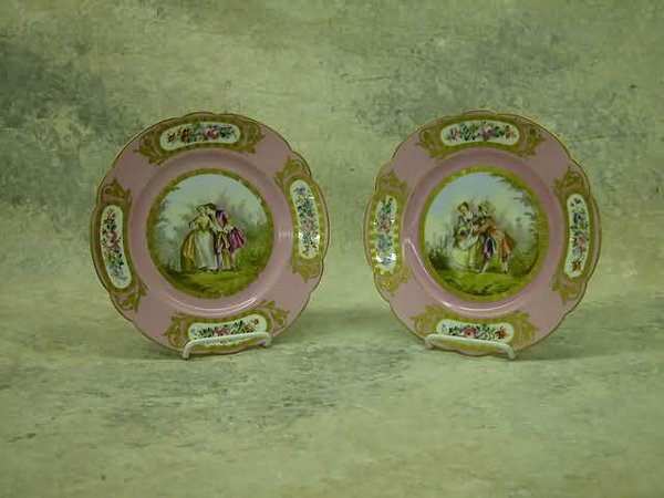 Pair of Sevres Porcelain Plates.