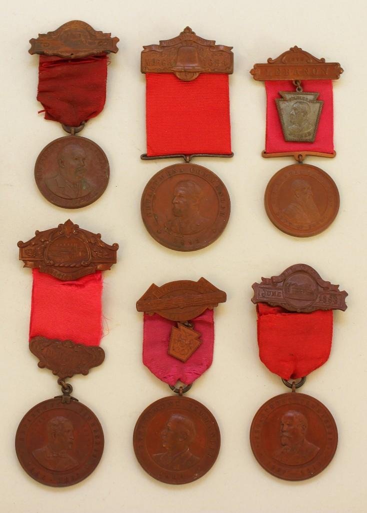 Grouping of Pennsylvania GAR Encampment Medals (1 of 5)